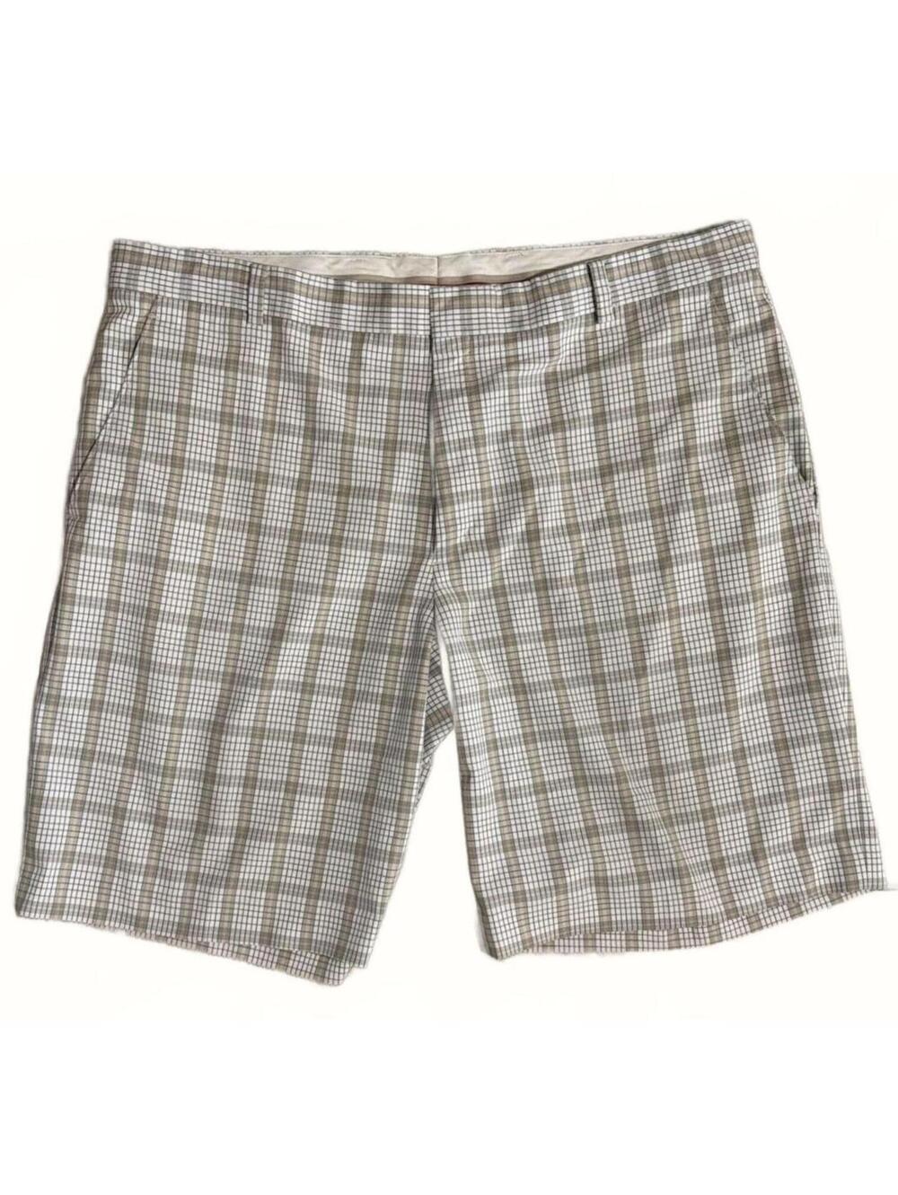 Tiger Woods Collection Men's Plaid Performance Golf Shorts Front Pockets Size 40